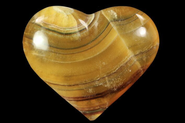 Polished, Banded Fluorite Heart - Argentina #84190